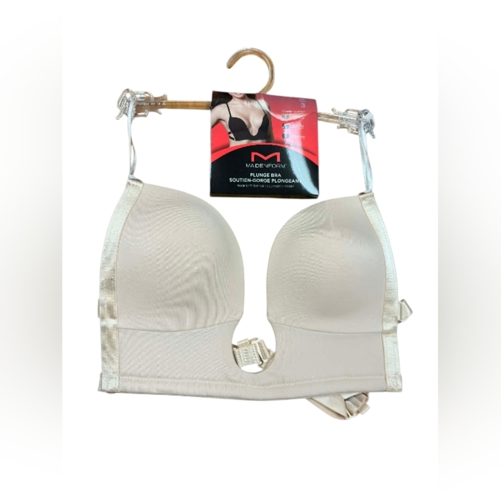 Maidenform NWT Plunge Bra Nude Moderate Support Size 3